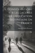 Considrations Sur Les Lacunes De L'ducation Secondaire En France