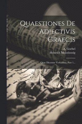 Heinrich Moiszisstzig, A Goebel - Quaestiones De Adjectivis Graecis, Häftad