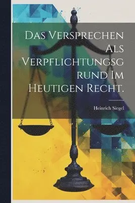 Versprechen als Verpflichtungsgrund Im Heutigen Recht.