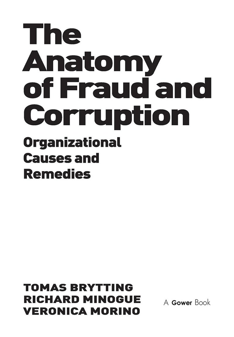 Tomas Brytting, Richard Minogue, Veronica Morino - Anatomy of Fraud and Corruption, Häftad