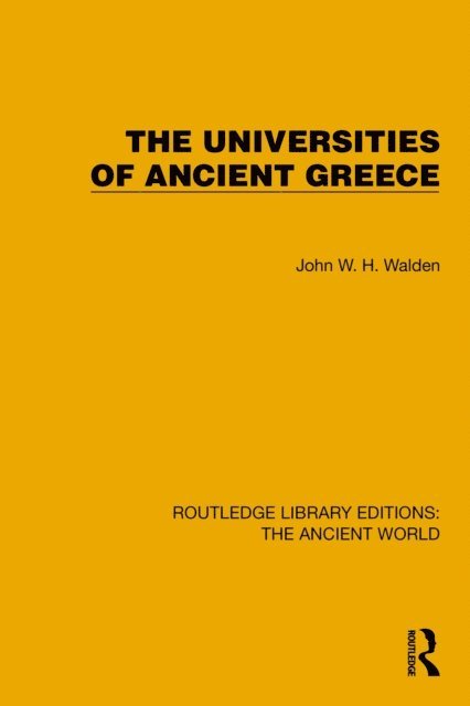 John W.H. Walden - Universities of Ancient Greece, E-bok