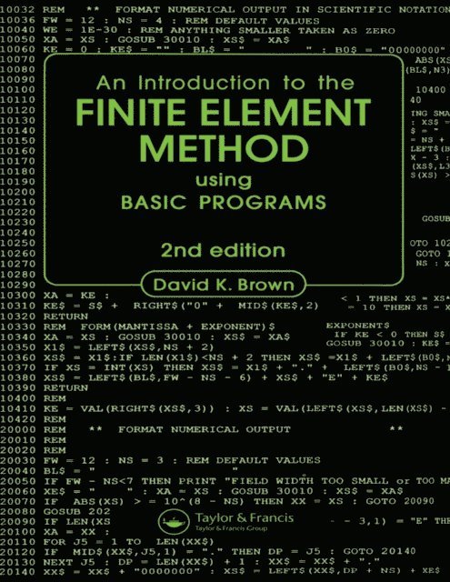 D.K. Brown - Introduction to the Finite Element Method using BASIC Programs, E-bok