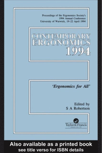 S. Robertson - Contemporary Ergonomics, E-bok