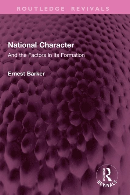 Ernest Barker - National Character, E-bok