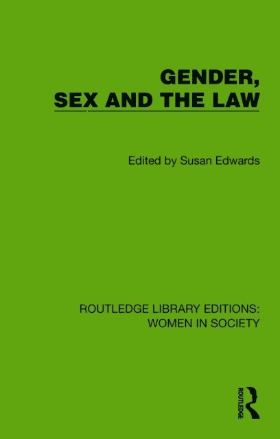 Susan Edwards - Gender, Sex and the Law, E-bok