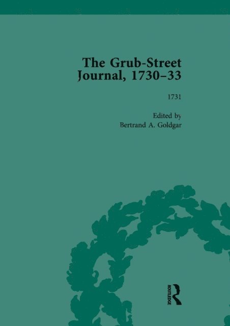 Bertrand A Goldgar - Grub Street Journal, 1730-33 Vol 2, E-bok