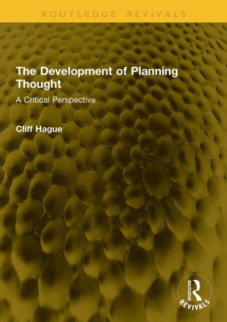 Cliff Hague - Development of Planning Thought, E-bok