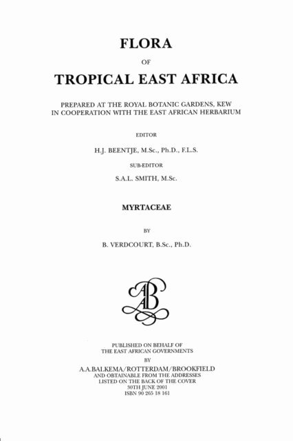 B. Verdcourt - Flora of Tropical East Africa - Myrtaceae (2001), E-bok