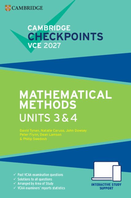 David Tynan, Natalie Caruso, John Dowsey, Peter Flynn, Dean Lamson, Philip Swedosh - Cambridge Checkpoints VCE Mathematical Methods Units 3&4 2027, Övrigt