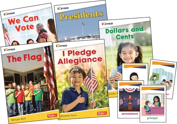 Icivics Grade K: Leadership & Responsibility 5-Book Set + Game Cards [With Cards]
