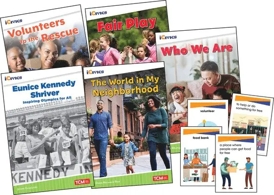 Icivics Grade 1: Community & Social Awareness 5-Book Set + Game Cards [With Cards]