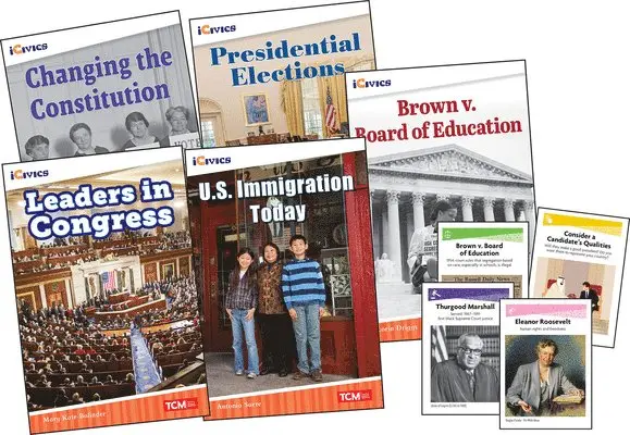 Icivics Grade 1: Leadership & Responsibility 5-Book Set + Game Cards [With Game Cards]