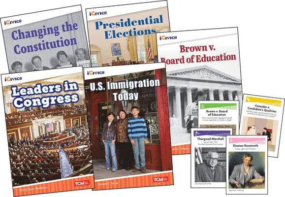 Icivics Grade 5: Leadership & Responsibility 5-Book Set + Game Cards
