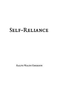 Ralph Waldo Emerson - Self-Reliance, Häftad
