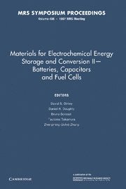 Materials for Electrochemical Energy Storage and Conversion II-Batteries, Capacitors and Fuel Cells: Volume 496