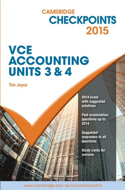 Tim Joyce - Cambridge Checkpoints VCE Accounting Units 3&4 2015, Häftad. Tillgänglighet: Tillfälligt slut