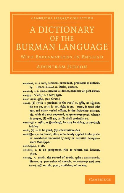 Adoniram Judson - A Dictionary of the Burman Language, Häftad. Tillgänglighet: Lägg i varukorg