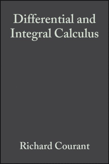 Richard Courant - Differential and Integral Calculus, Volume 1, E-bok
