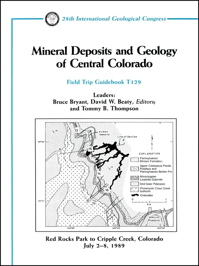 B Bryant - Mineral Deposits and Geology of Central Colorado  – Red Rocks Park to Cripple Creek, Colorado Julu 28, 1989, Field Trip Guidebook T129. Tillgänglighet: Tillfälligt slut
