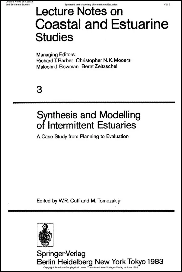 WR Cuff - Synthesis and Modelling of Intermittent Estuaries – A Case Study from Planning to Evaluation V3. Tillgänglighet: Tillfälligt slut