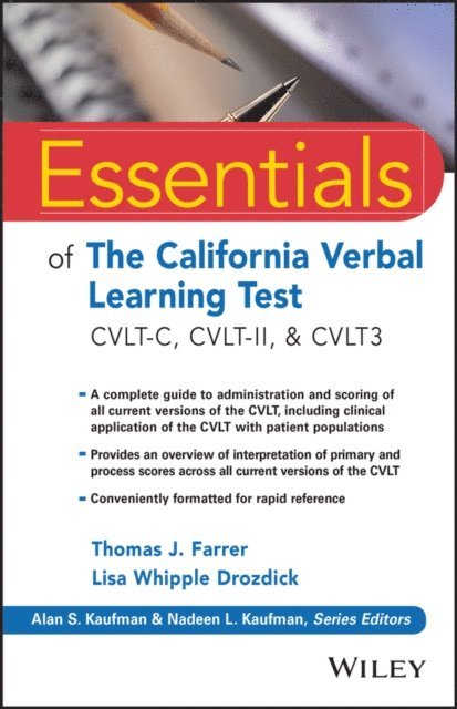 Lisa W. Drozdick, Thomas J. Farrer - Essentials of the California Verbal Learning Test, E-bok