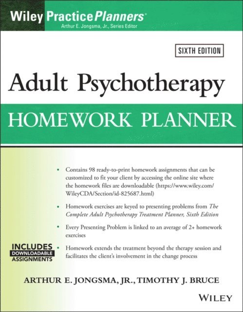Timothy J. Bruce, Jr. Arthur E. Jongsma - Adult Psychotherapy Homework Planner, E-bok