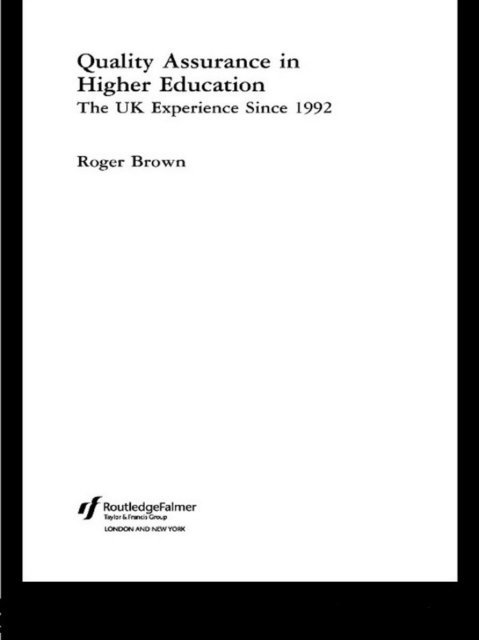 Roger Brown - Quality Assurance in Higher Education, E-bok