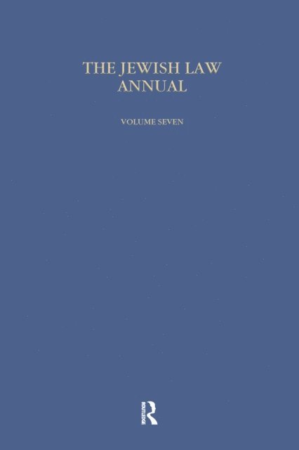 Bernard S Jackson - Jewish Law Annual (Vol 7), E-bok