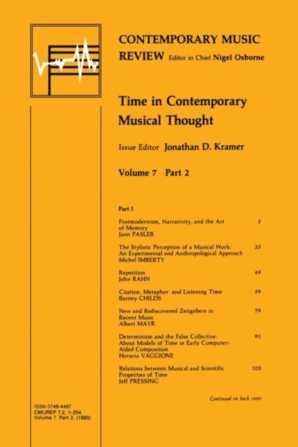 Jonathan D. Kramer - Time in Contemporary Musical Thought, E-bok