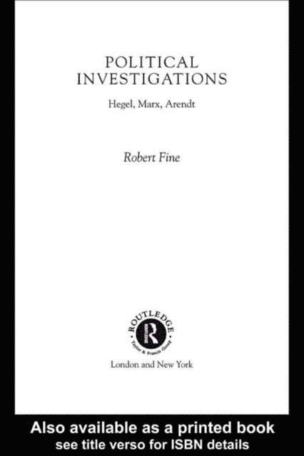 Robert Fine - Political Investigations, E-bok
