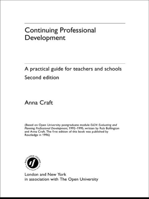 Anna Craft - Continuing Professional Development, E-bok