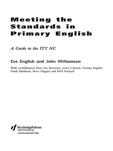 John Williamson, Eve English - Meeting the Standards in Primary English, E-bok