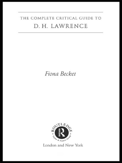 Fiona Becket - D.H. Lawrence, E-bok