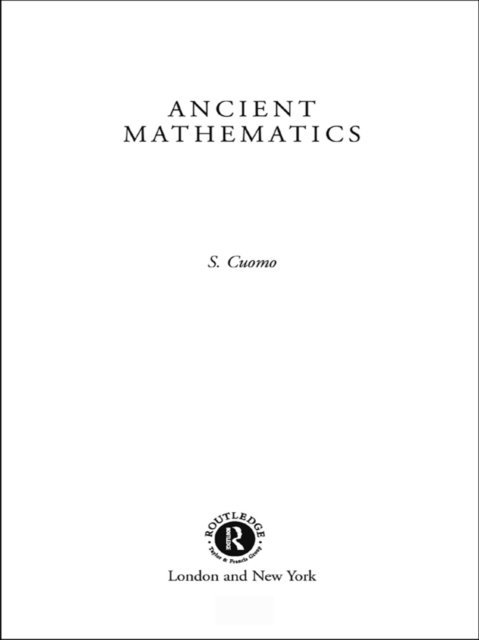 Serafina Cuomo - Ancient Mathematics, E-bok