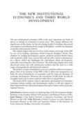 New Institutional Economics and Third World Development