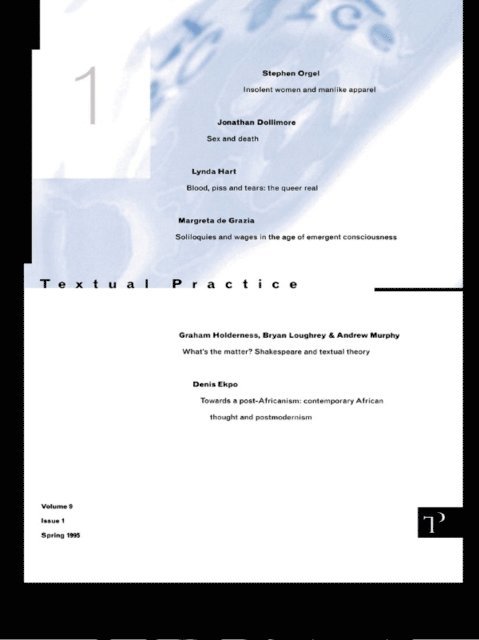 Jean US Associate Editor: Howard, Alan Sinfield, Lindsay Deputy Editor: Smith - Textual Practice, E-bok