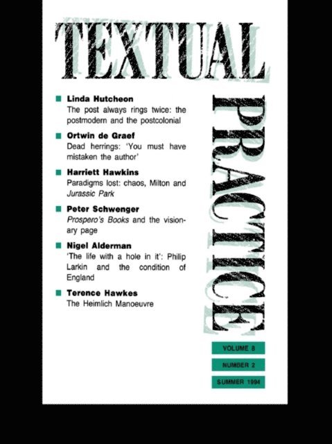 Jean Howard, Terence Hawkes - Textual Practice, E-bok