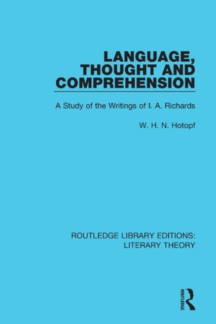 W. H. N. Hotopf - Language, Thought and Comprehension, E-bok