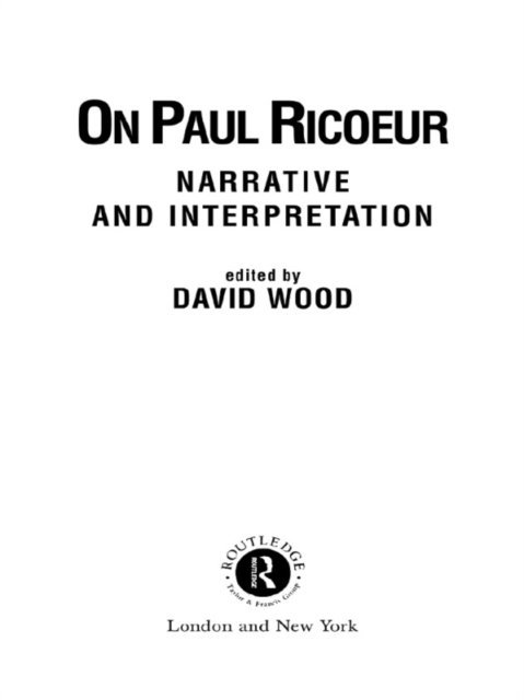 David Wood - On Paul Ricoeur, E-bok