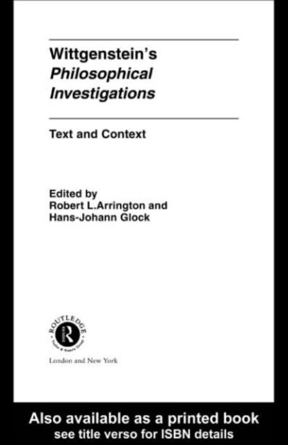 Hans-Johann Glock, Robert Arrington - Wittgenstein's Philosophical Investigations, E-bok