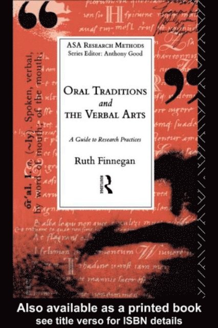 Ruth Finnegan - Oral Traditions and the Verbal Arts, E-bok