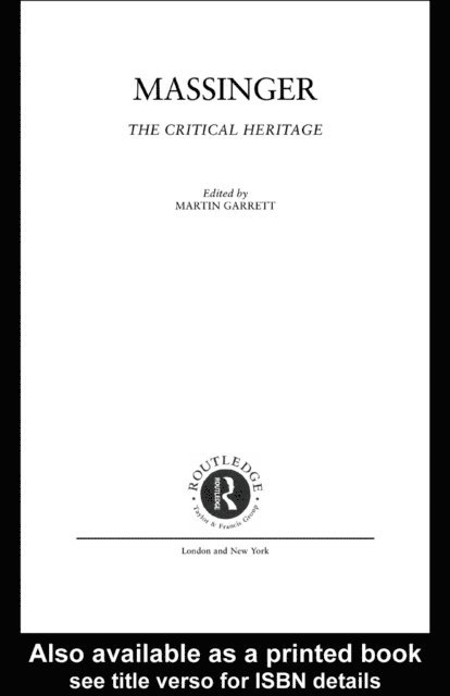 Martin Garrett, Dr Martin Garrett - Massinger, E-bok