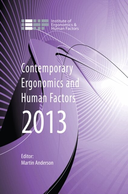 Martin Anderson - Contemporary Ergonomics and Human Factors 2013, E-bok