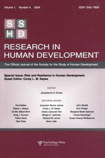 Corey L.M. Keyes - Risk and Resilience in Human Development, E-bok