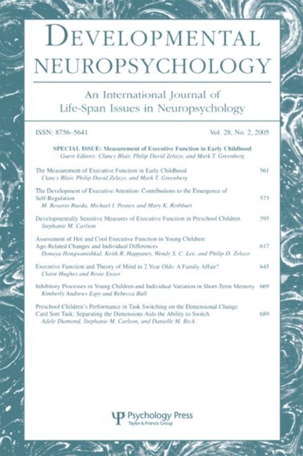 Mark T. Greenberg, Philip D. Zelazo, Clancy Blair - Measurement of Executive Function in Early Childhood, E-bok