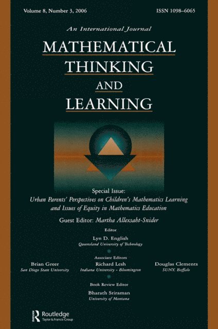 Martha Allexsaht-Snider - Urban Parents Perspectives Children'S Math. Mtl V8#3, E-bok