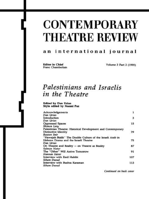 Dan Urian - Palestinians and Israelis in the Theatre, E-bok