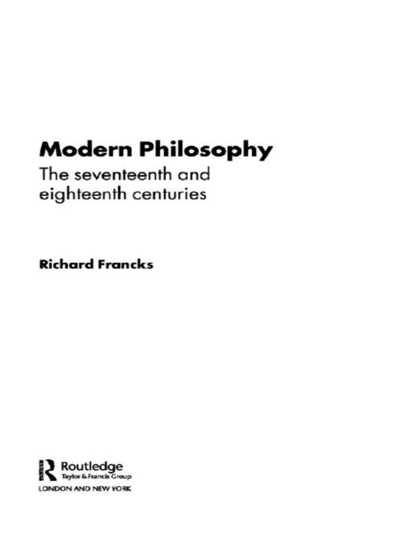 Richard Francks - Modern Philosophy, E-bok