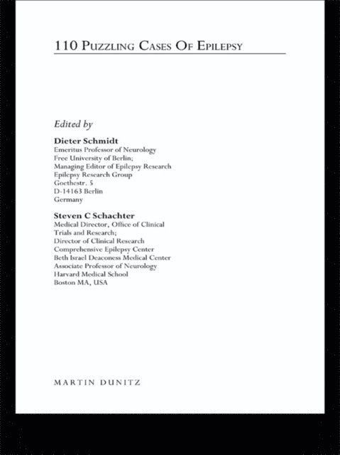 Steven C. Schachter, Dieter Schmidt - One Hundred Case Studies in Epilepsy, E-bok