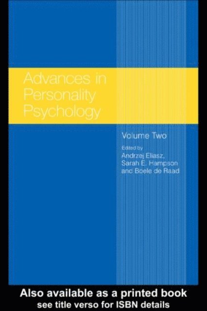 Boele de Raad, Sarah E. Hampson, Andrzej Eliasz - Advances in Personality Psychology, E-bok